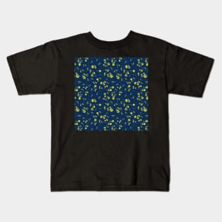 Soft Florals in yellow and blue Kids T-Shirt